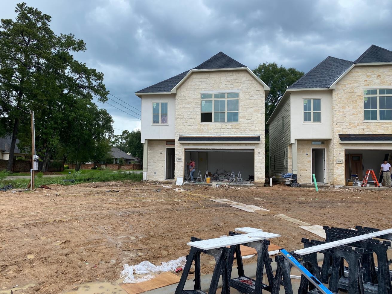 Completed Wunderlich homes with stone facades